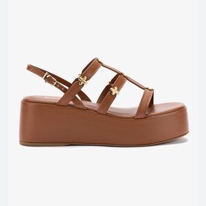 Larroude Harmony caramel brown platform sandals 11